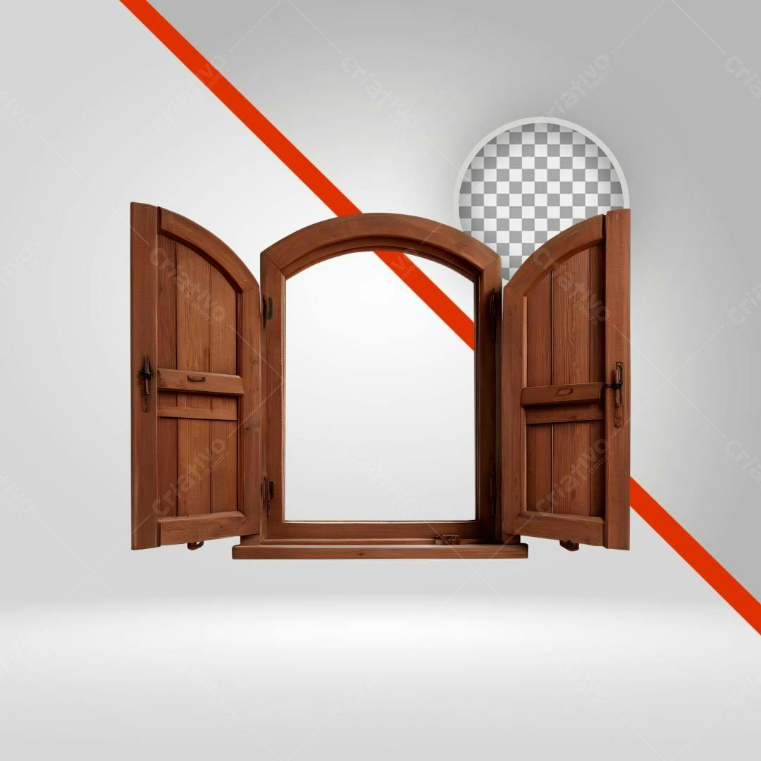 Janela de Madeira PNG com fundo transparente