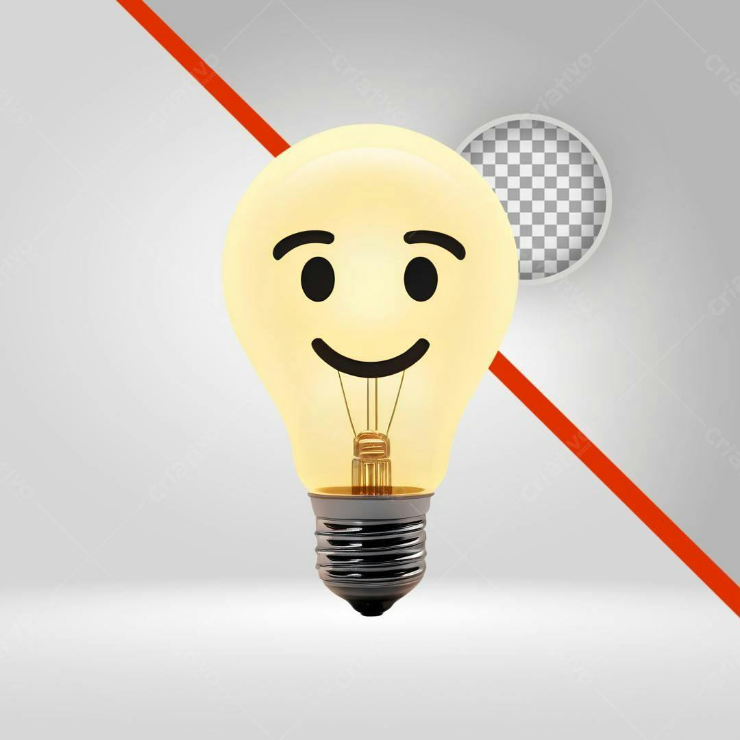 Ícone Emoticon Lâmpada PNG com fundo transparente