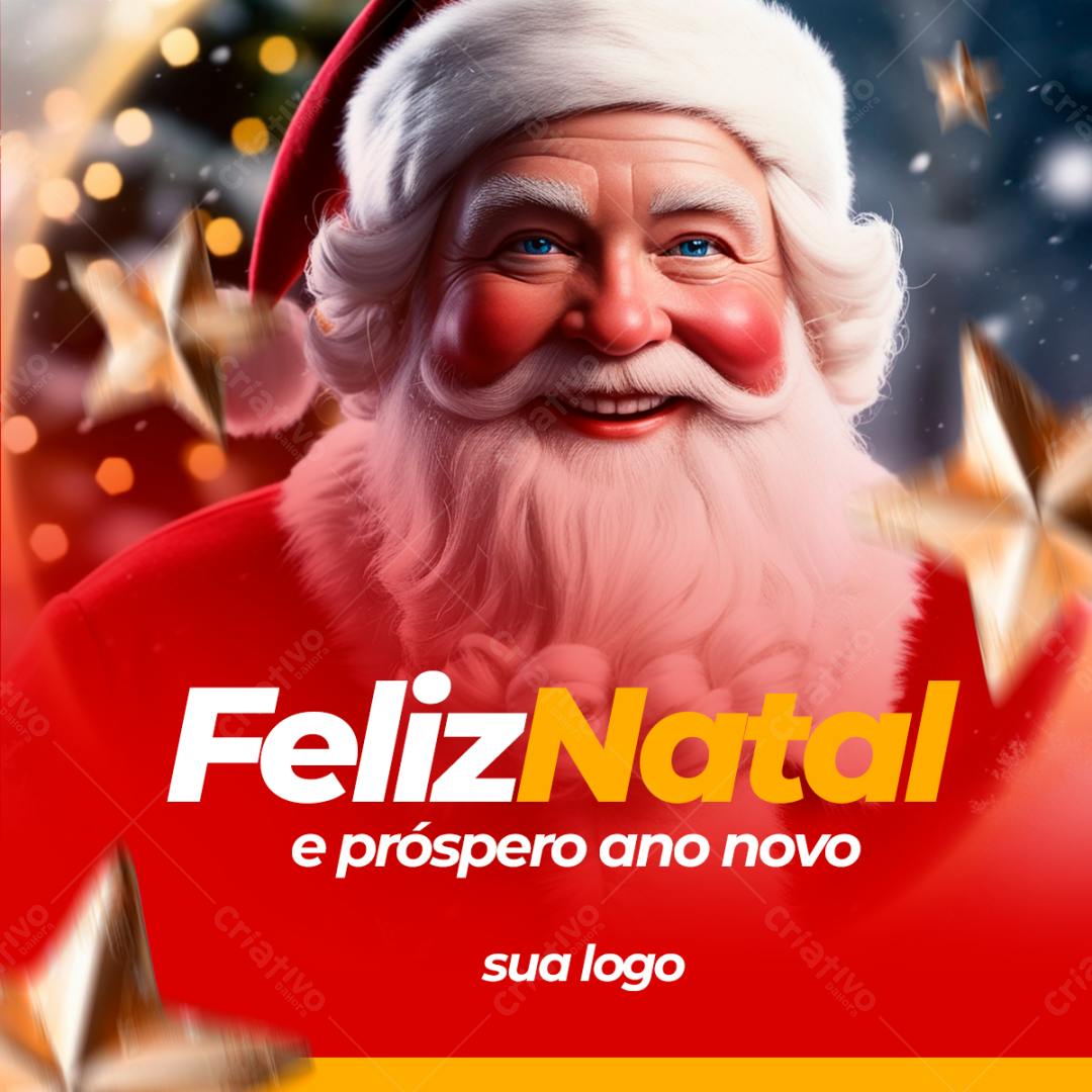 Postagem de Natal com Papai Noel PSD Editável