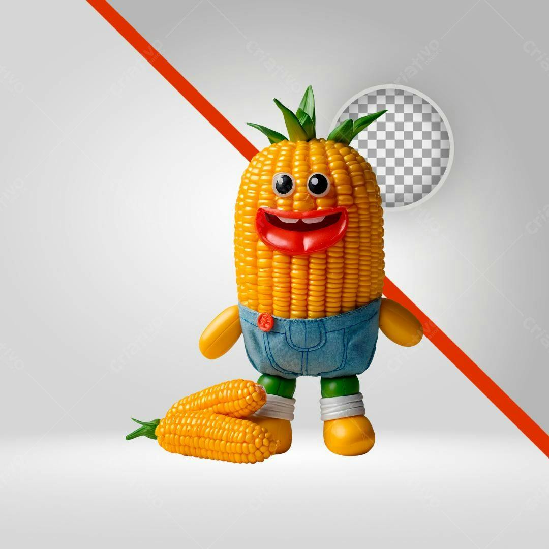 Mascote Milho PNG com fundo transparente