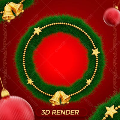 Guirlanda De Natal Elemento 3D Para Composicao Psd