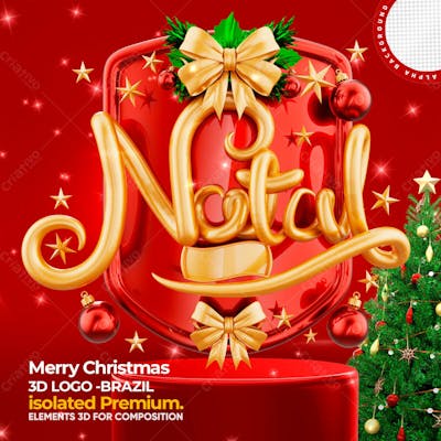 Selo 3D Para Composicao Escudo Natal Psd