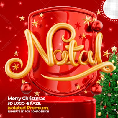 Selo 3D Para Composicao Escudo Natal Psd