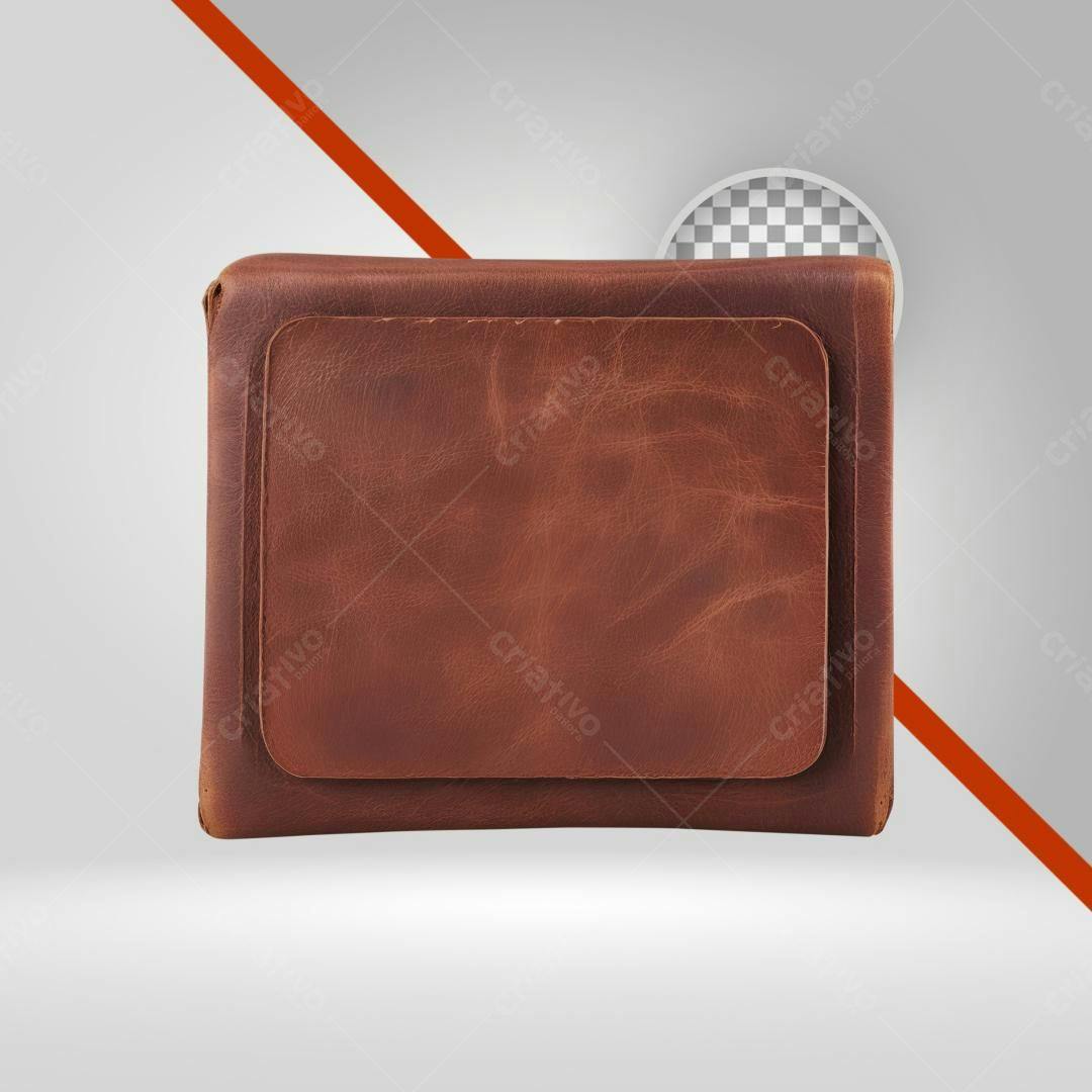 Mockup Carteira Couro Marrom PNG com fundo transparente