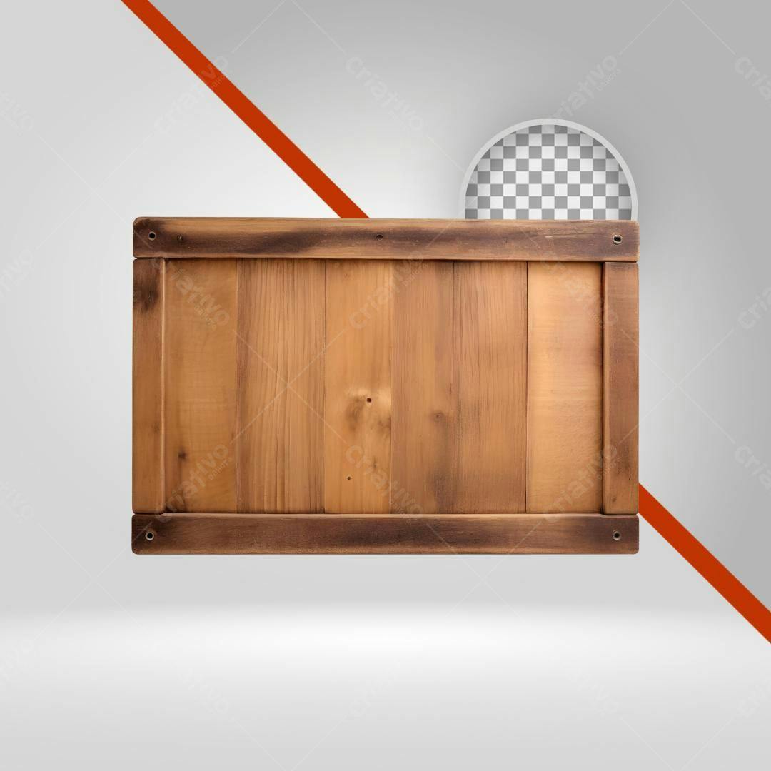 Placa de Madeira PNG com fundo transparente