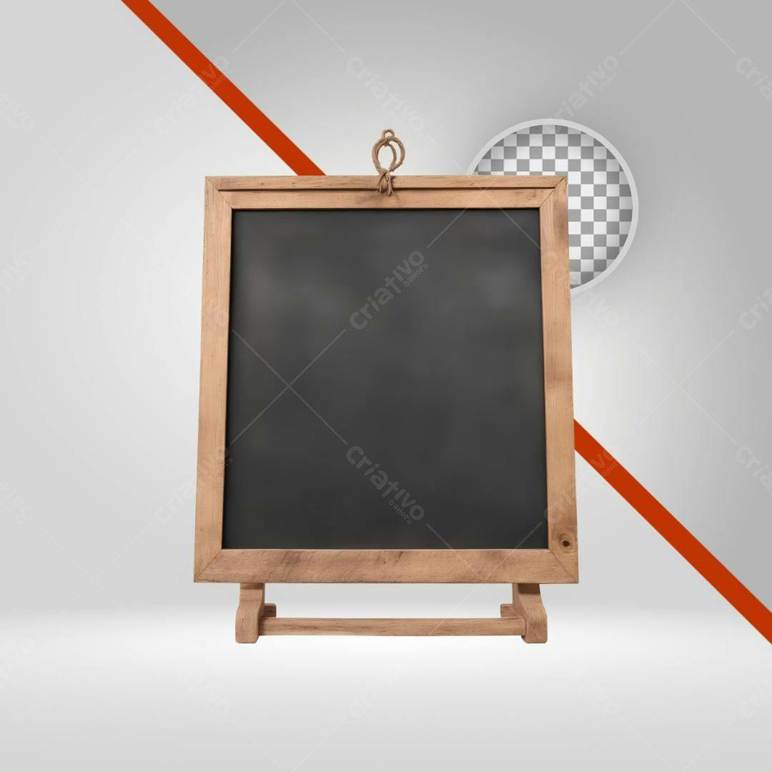 Quadro Negro em Madeira PNG com fundo transparente