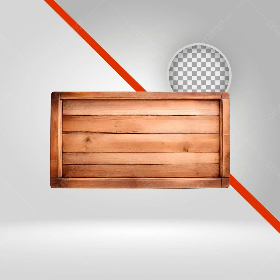 Placa de Madeira PNG com fundo transparente