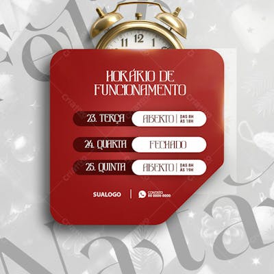 Social Media Feliz Natal Horário De Natal 4