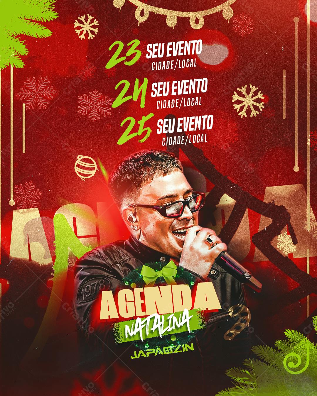 Flyer Natalino para Shows Natalina JapaGzin PSD Editável