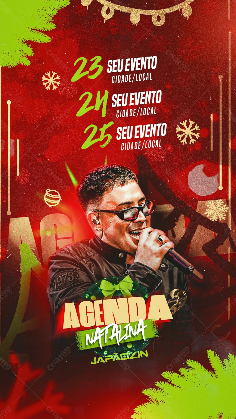 Flyer Agenda De Shows Japãozin Natal Story