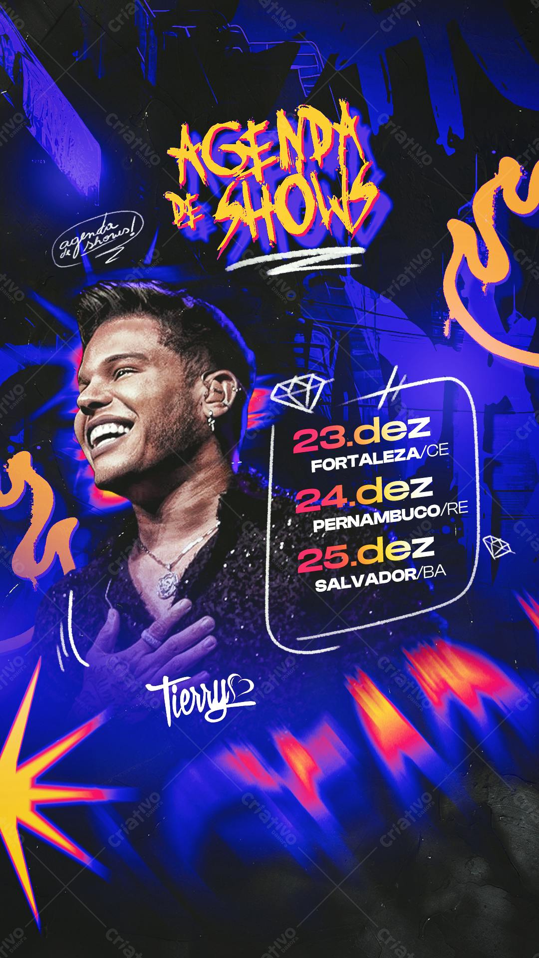 Flyer Show do Tierry PSD Editável