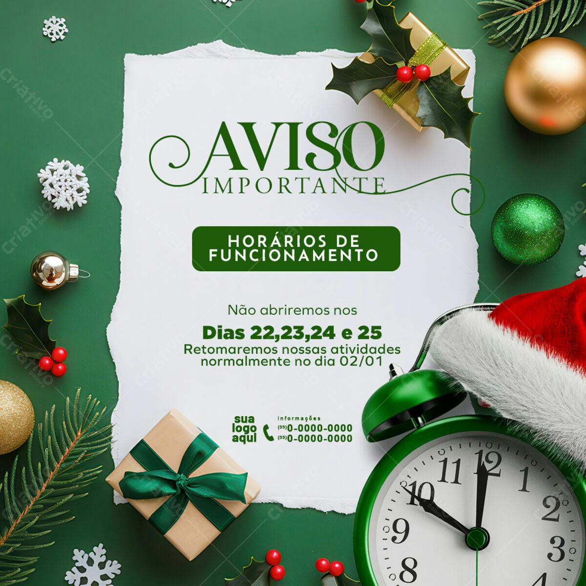 Flyer Natalino para Anúncio de Feriado PSD Editável