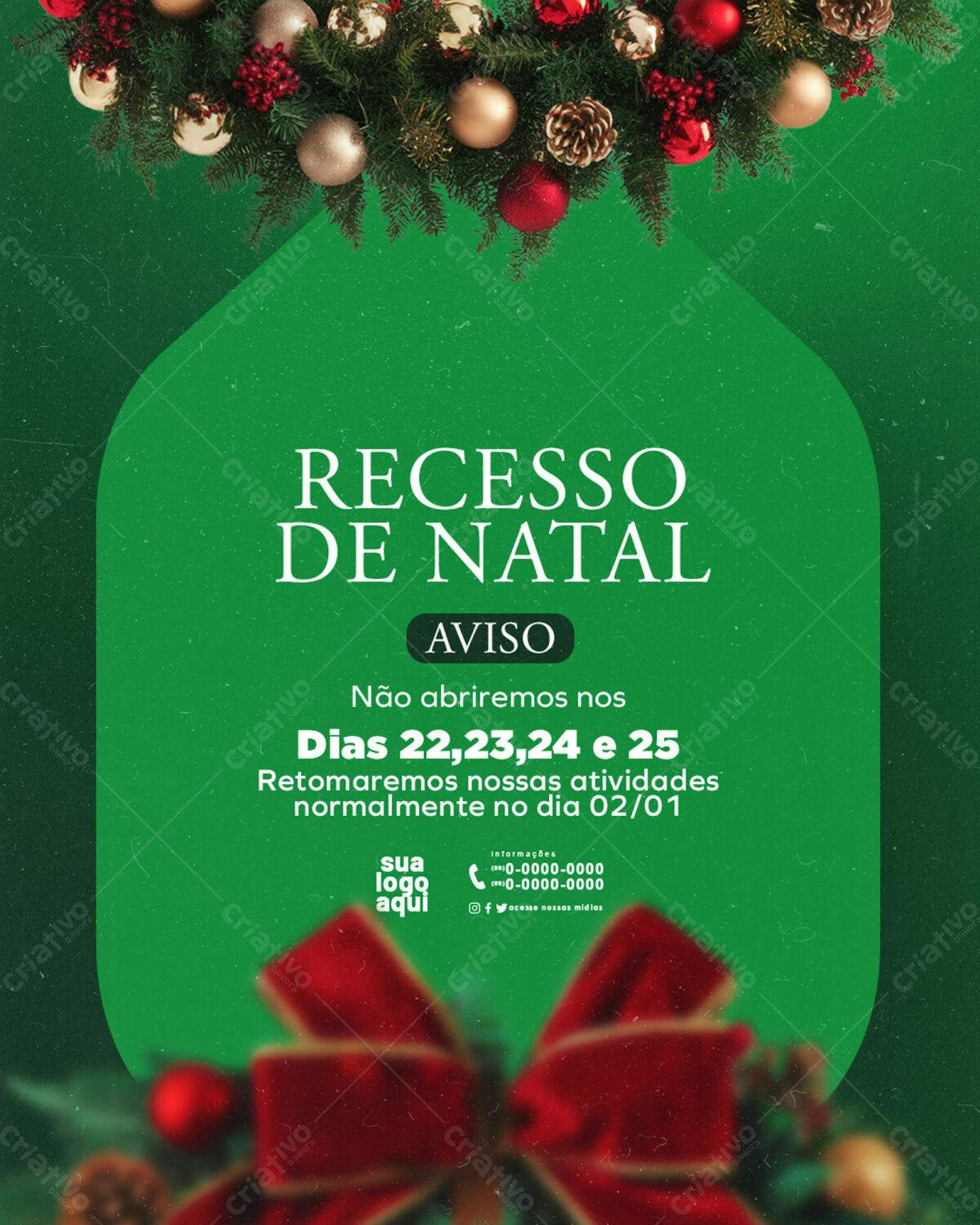 Flyer Recesso de Natal PSD Editável