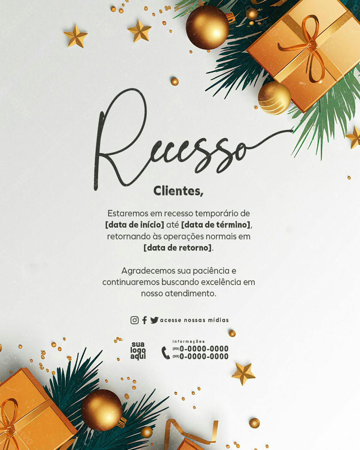 Flyer de Recesso de Fim de Ano PSD Editável