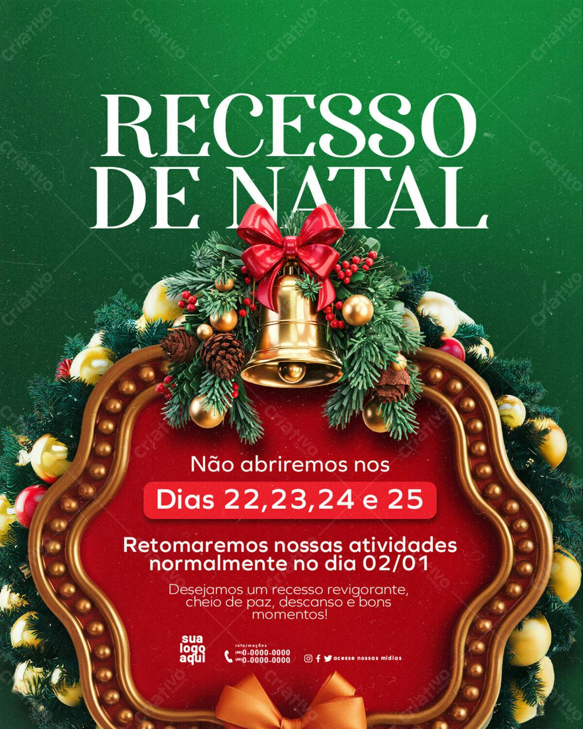 Flyer Recesso de Natal PSD Editável