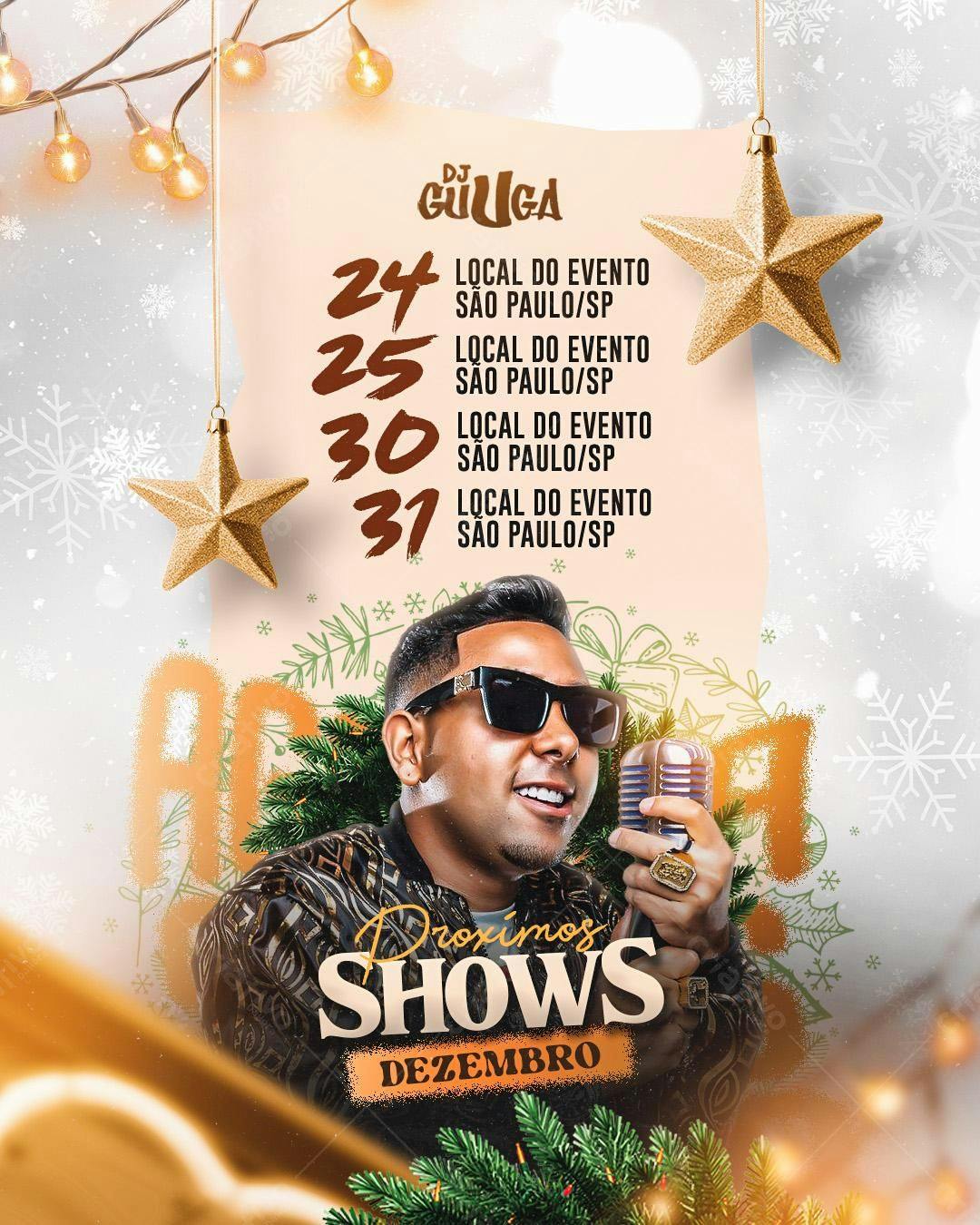 Flyer Shows DJ Guliuga Dezembro PSD Editável