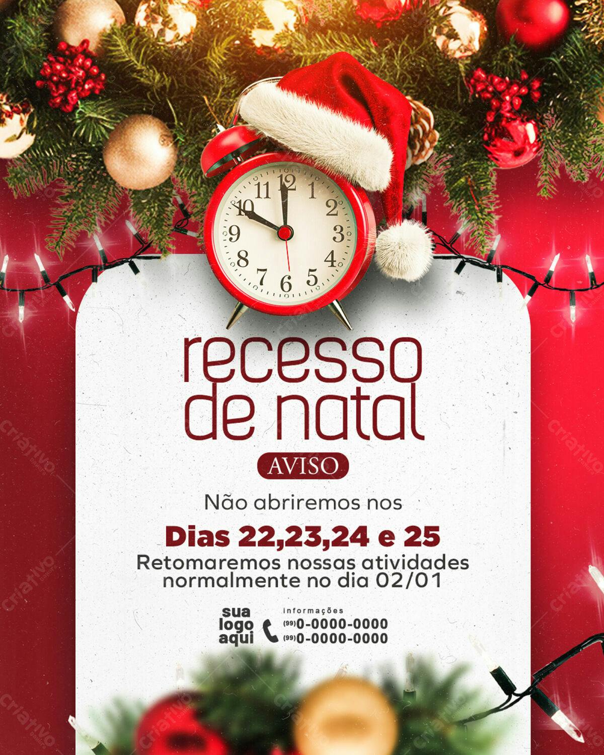 Flyer Recesso de Natal PSD Editável