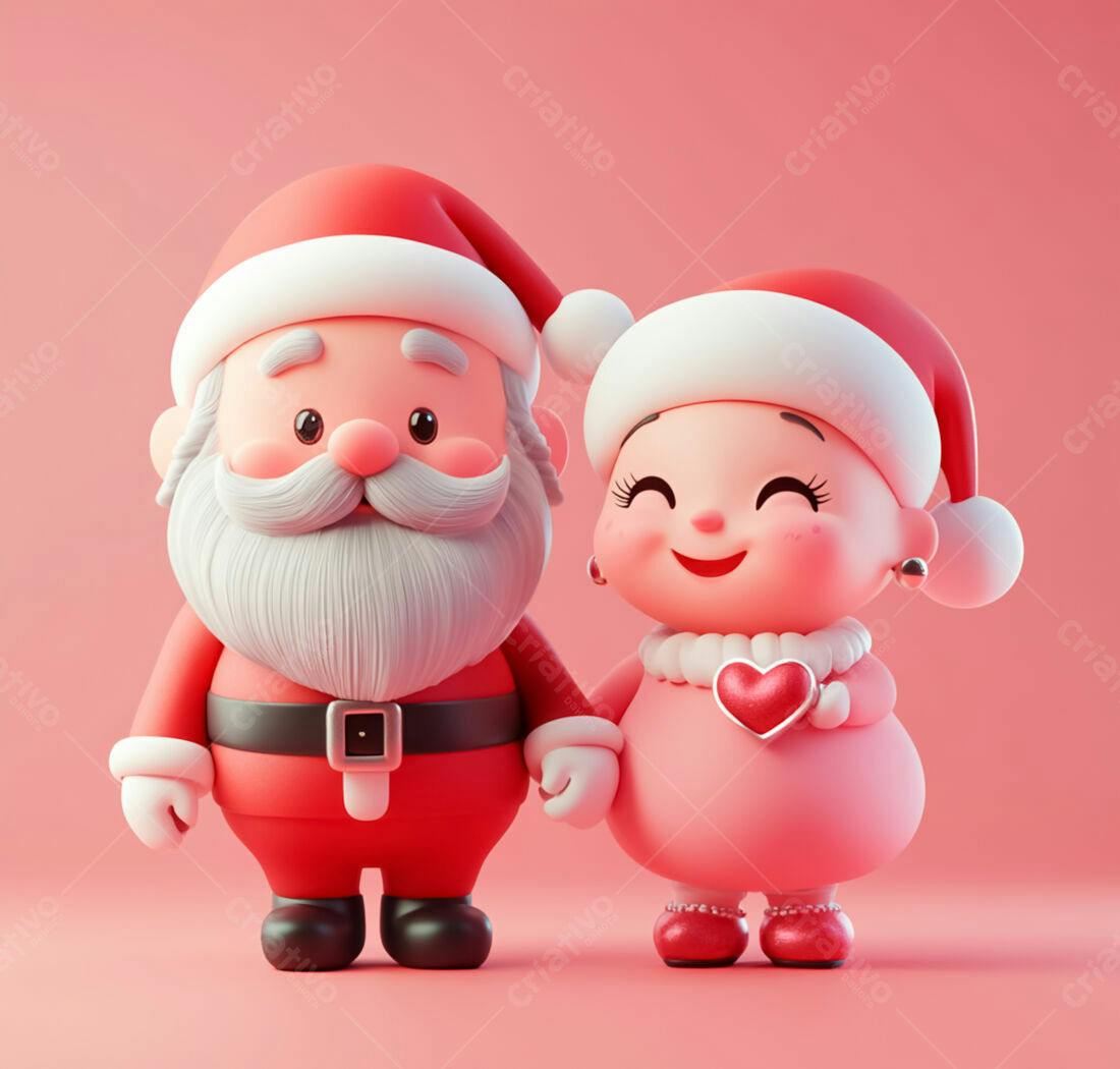 Papai Noel e Mamãe Noel fofos de Natal