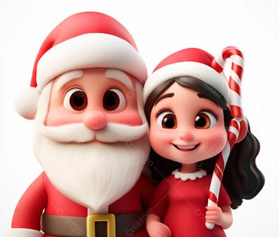 Personagem Do Papai Noel E Mamãe Noel 3D