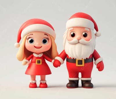Personagem Do Papai Noel E Mamãe Noel 3D