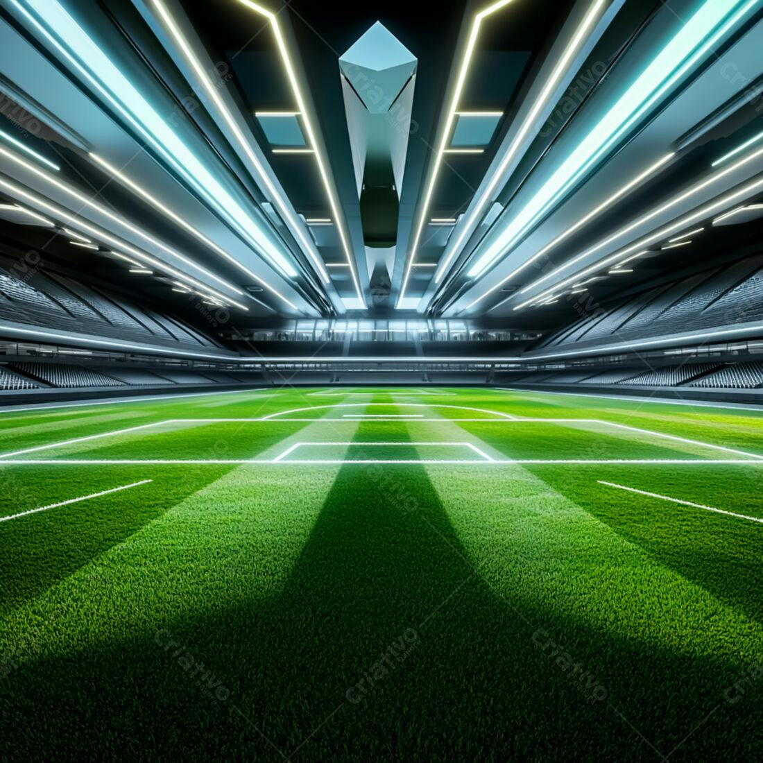 Campo de futebol moderno iluminado