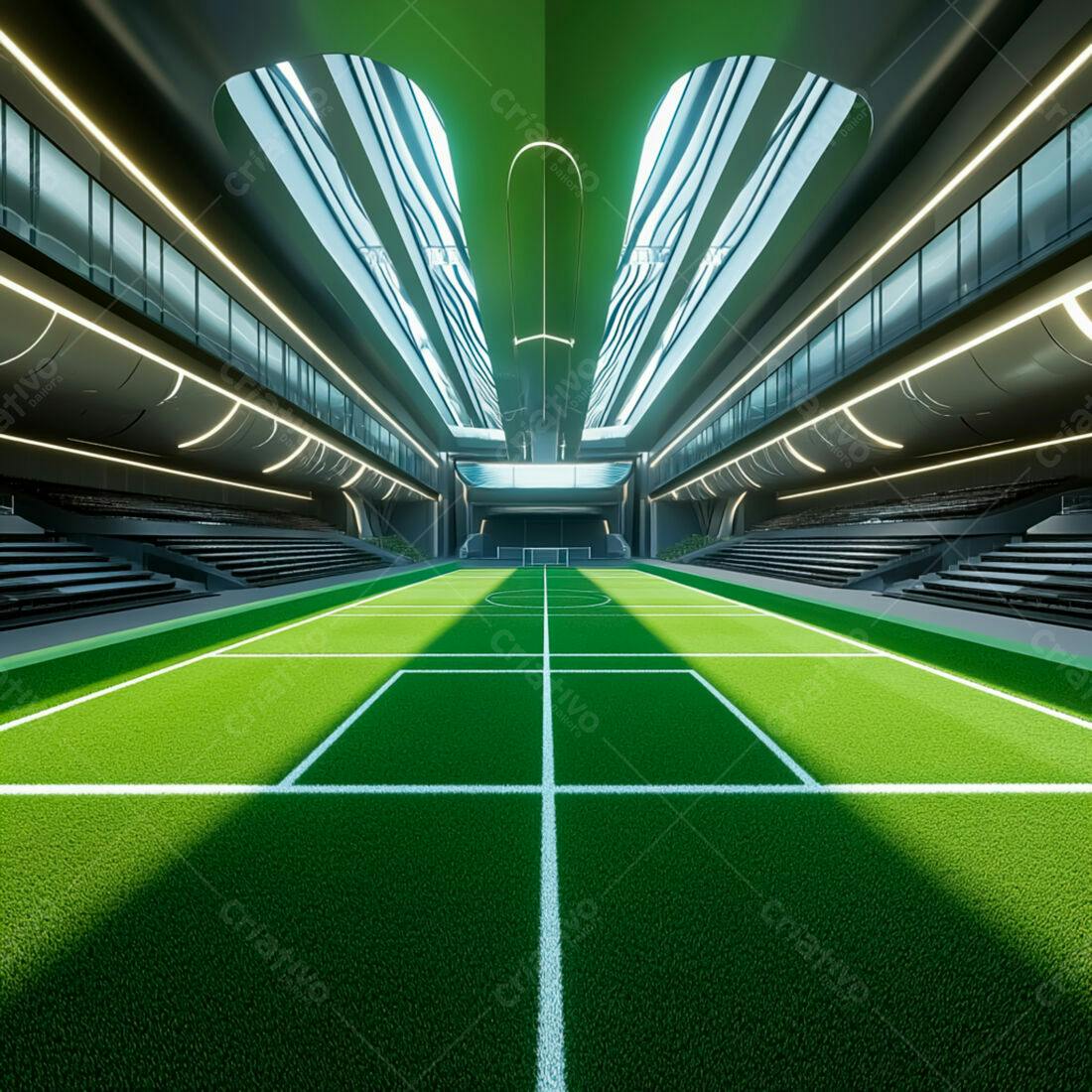 Campo de futebol futurista moderno