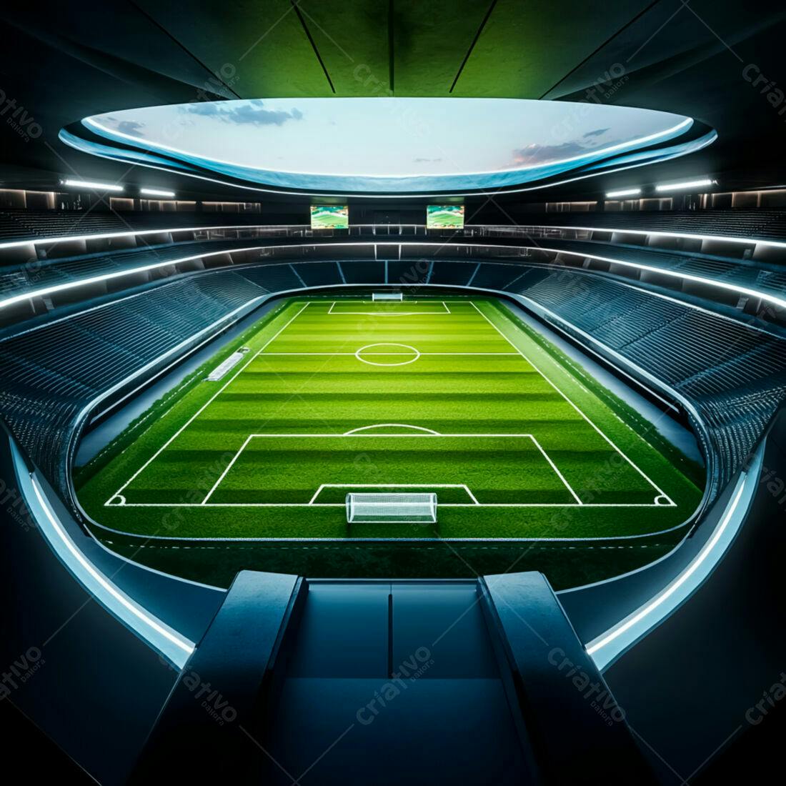 Estádio de futebol moderno vazio