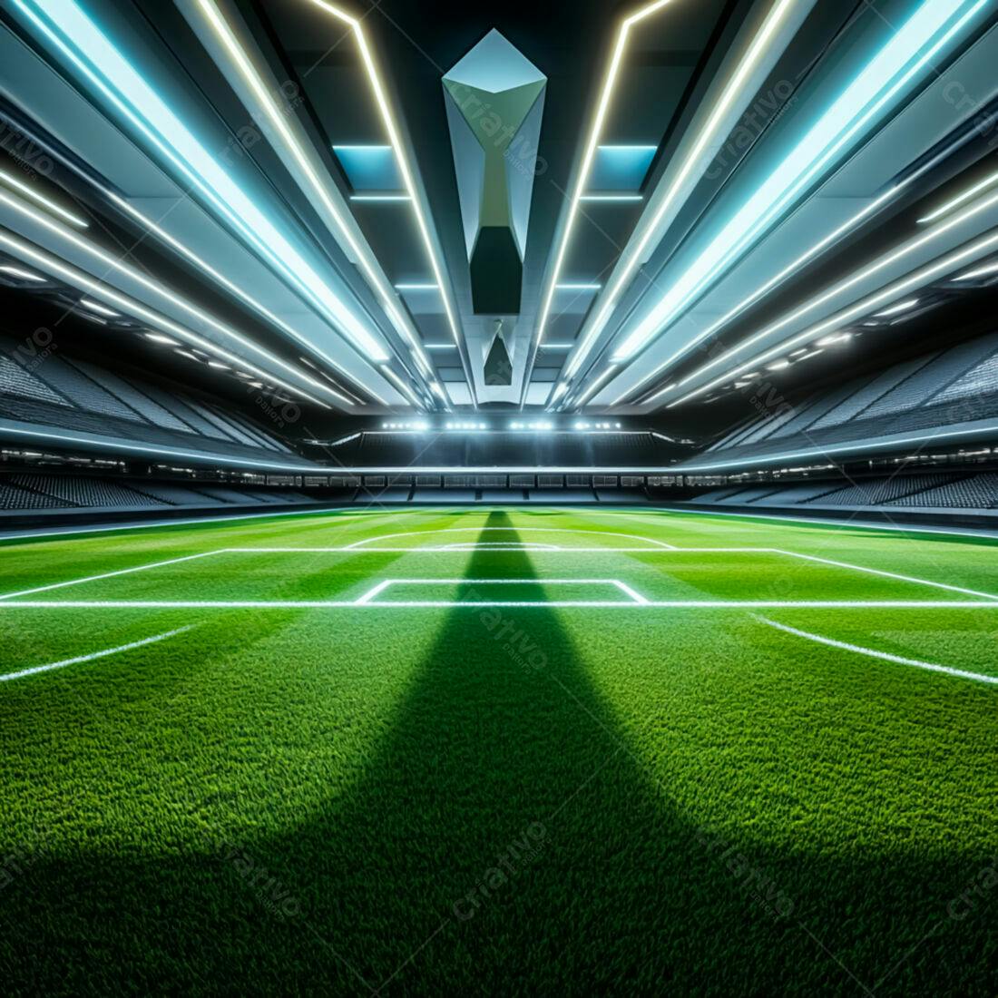 Estádio de Futebol Moderno Campo Gramado