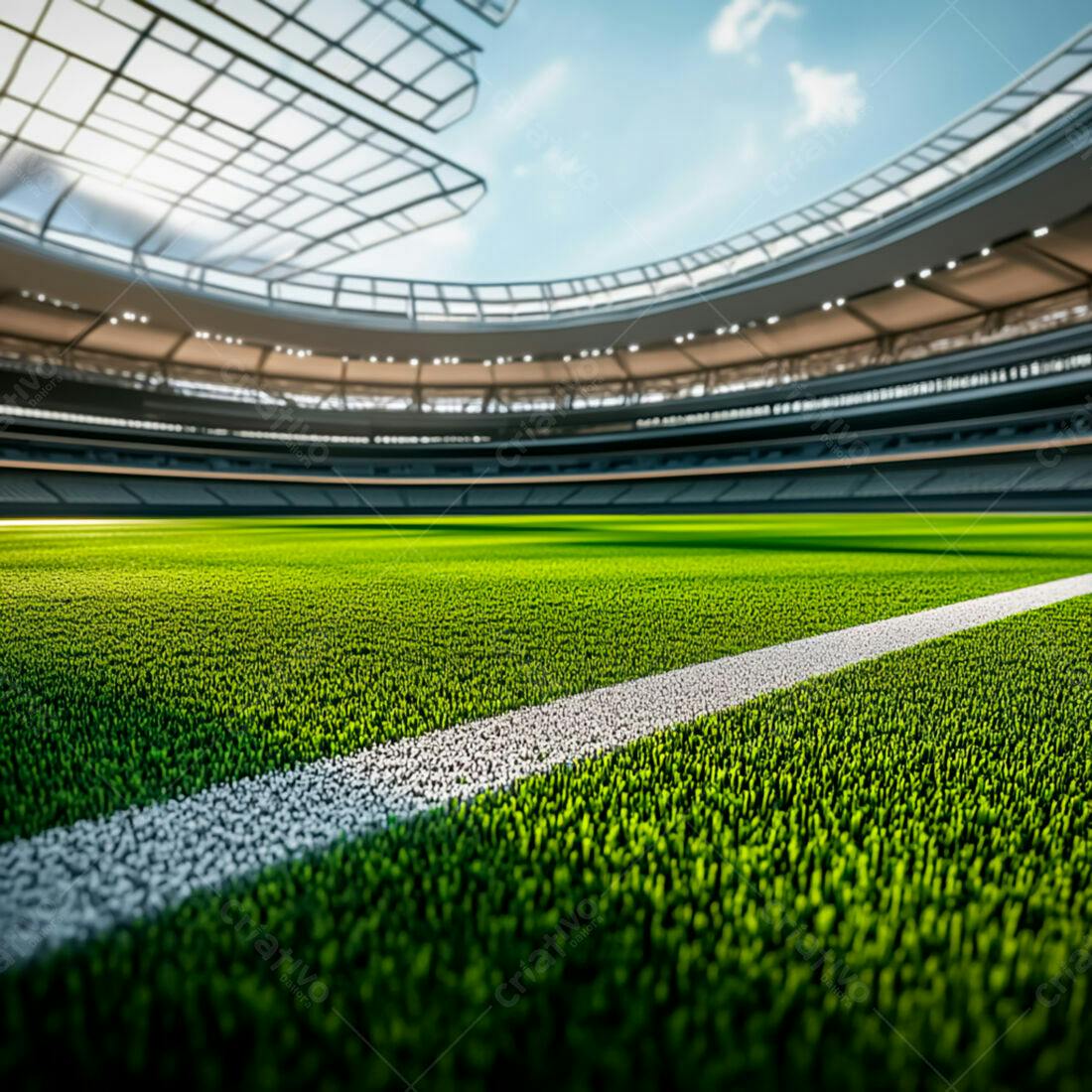 Campo de futebol gramado estádio moderno