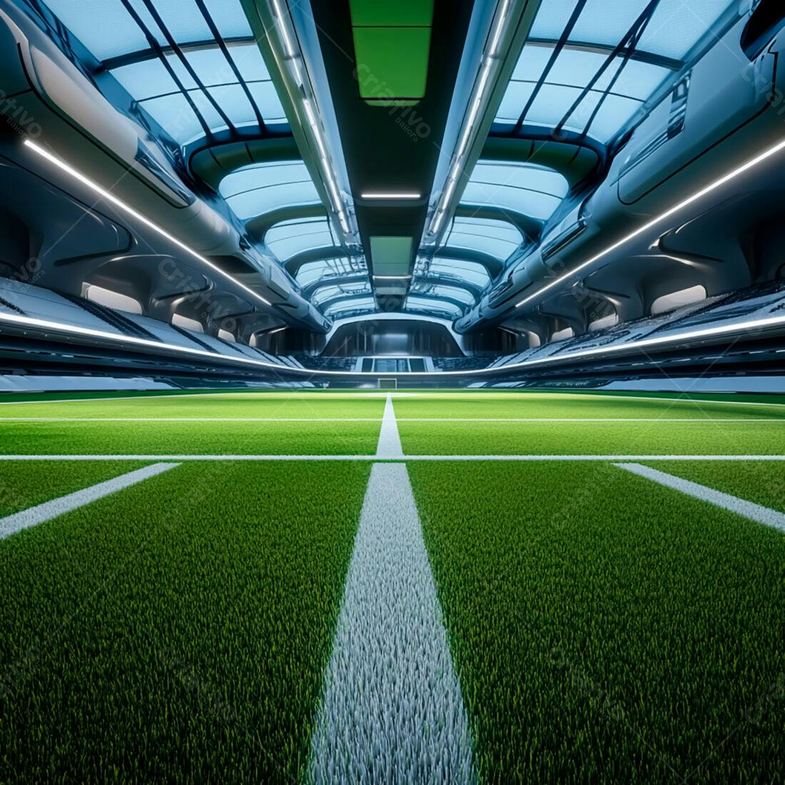 Campo de futebol futurista moderno