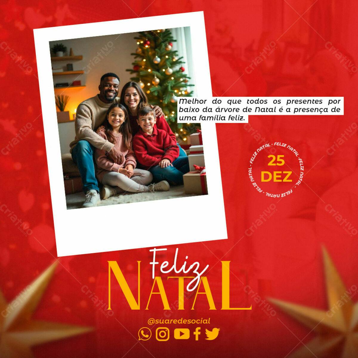 Postagem Natalina Família Feliz PSD Editável