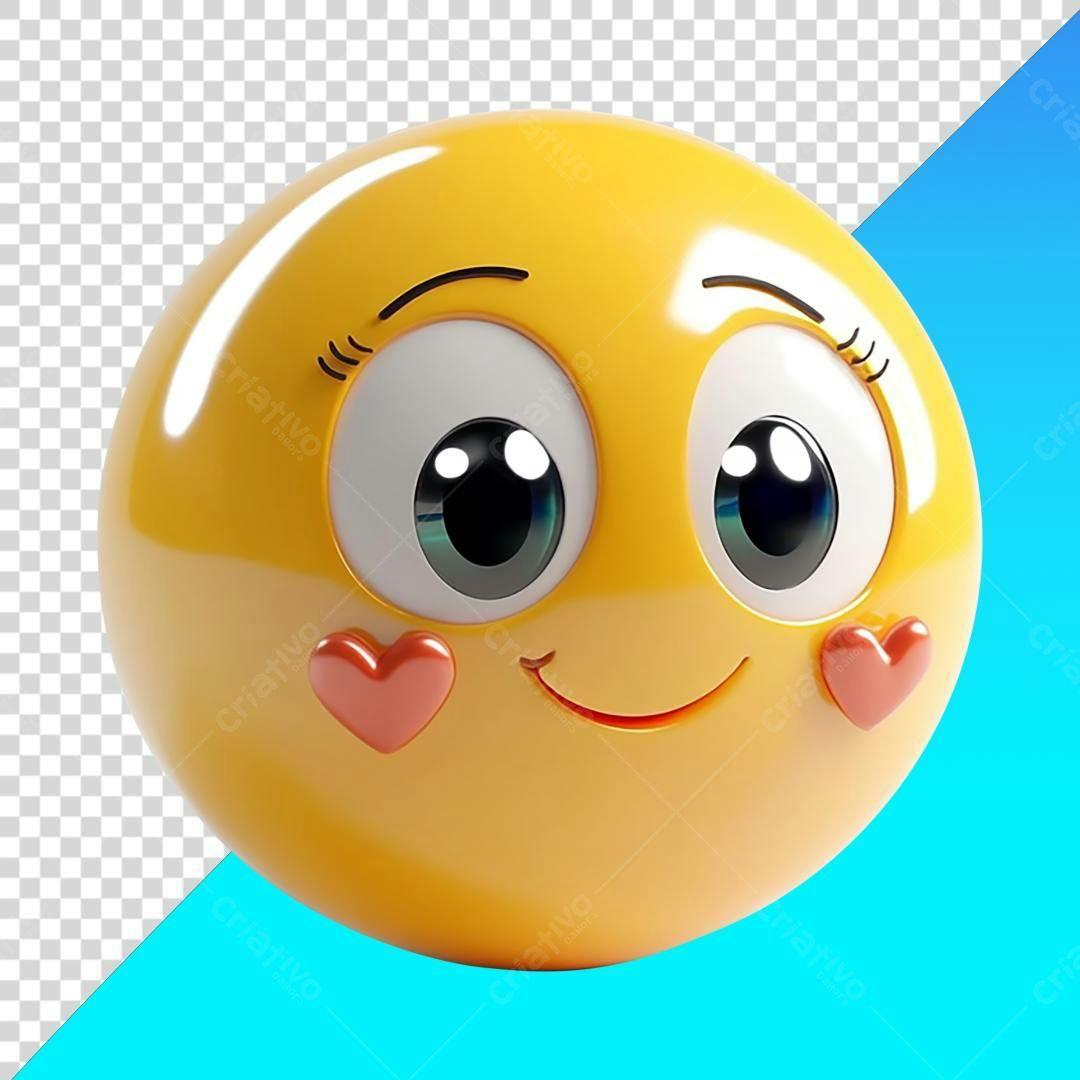 Icone Emoji Carinhoso PNG com fundo transparente