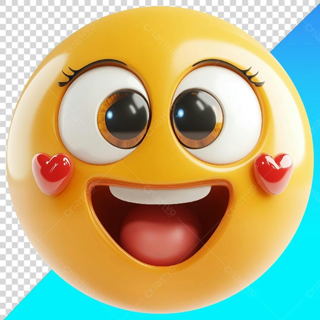 Icone Emoticon apaixonado PNG com fundo transparente