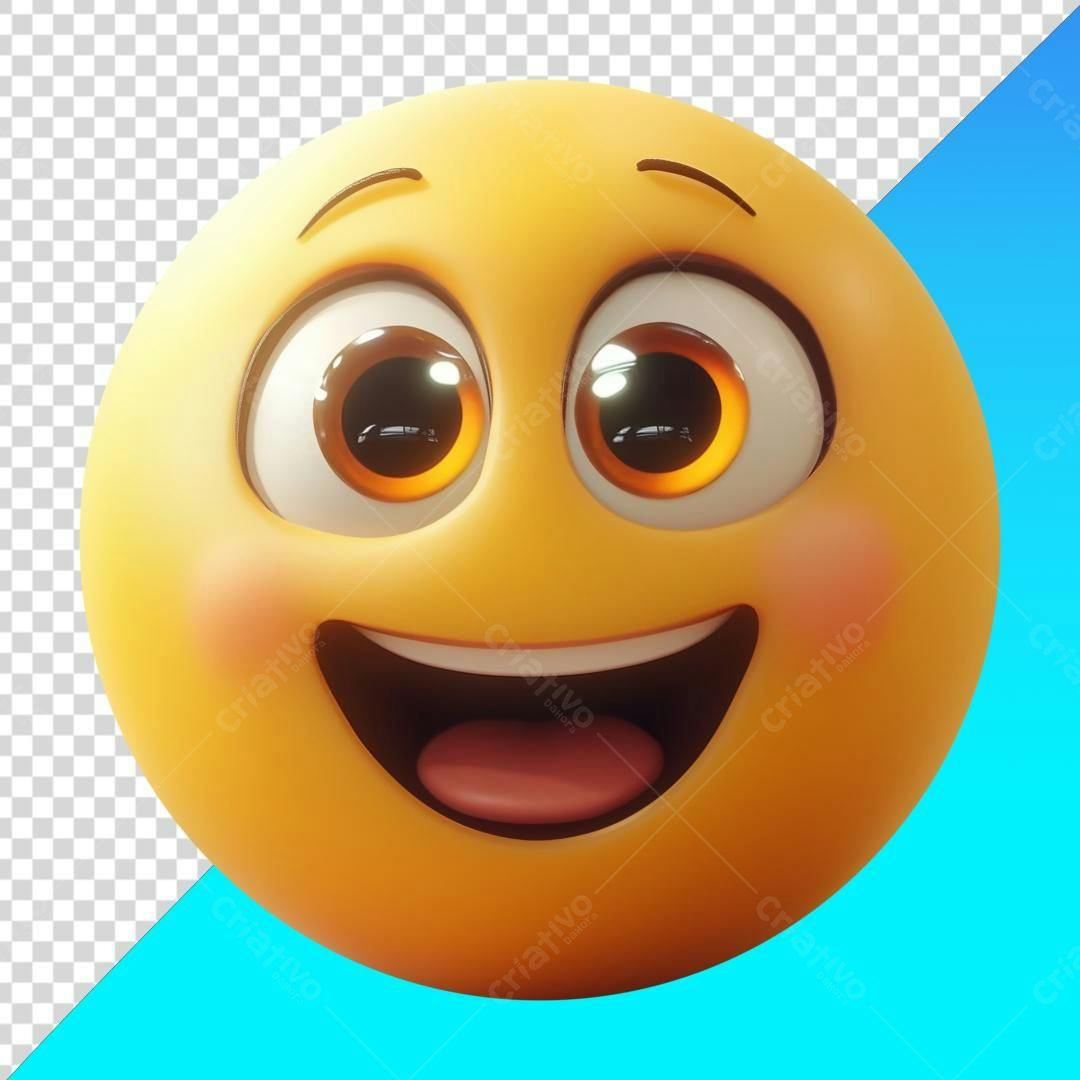 Icone Emoji Feliz PNG com fundo transparente