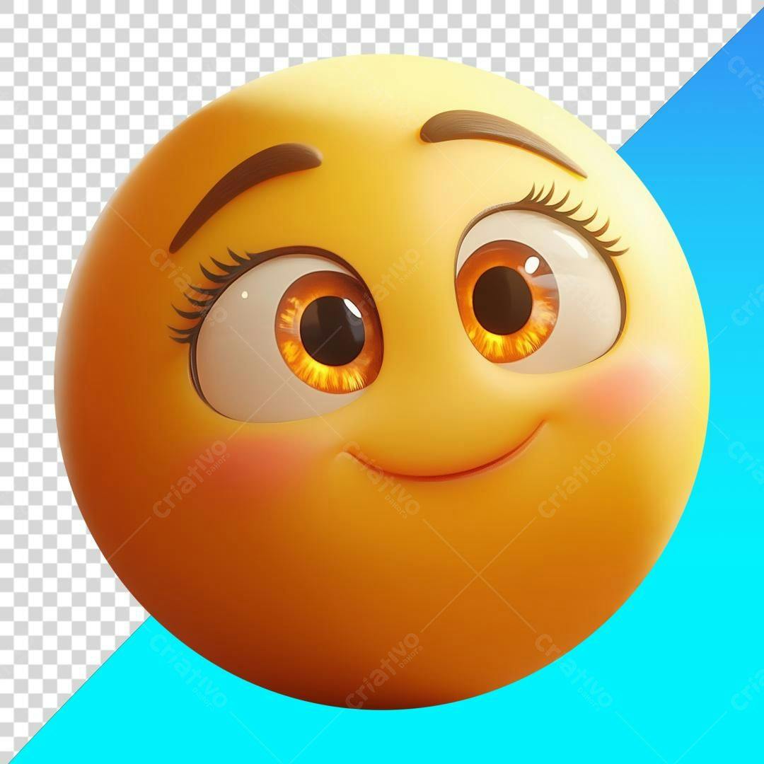 Icone Emoji Amarelo Sorrindo PNG com fundo transparente