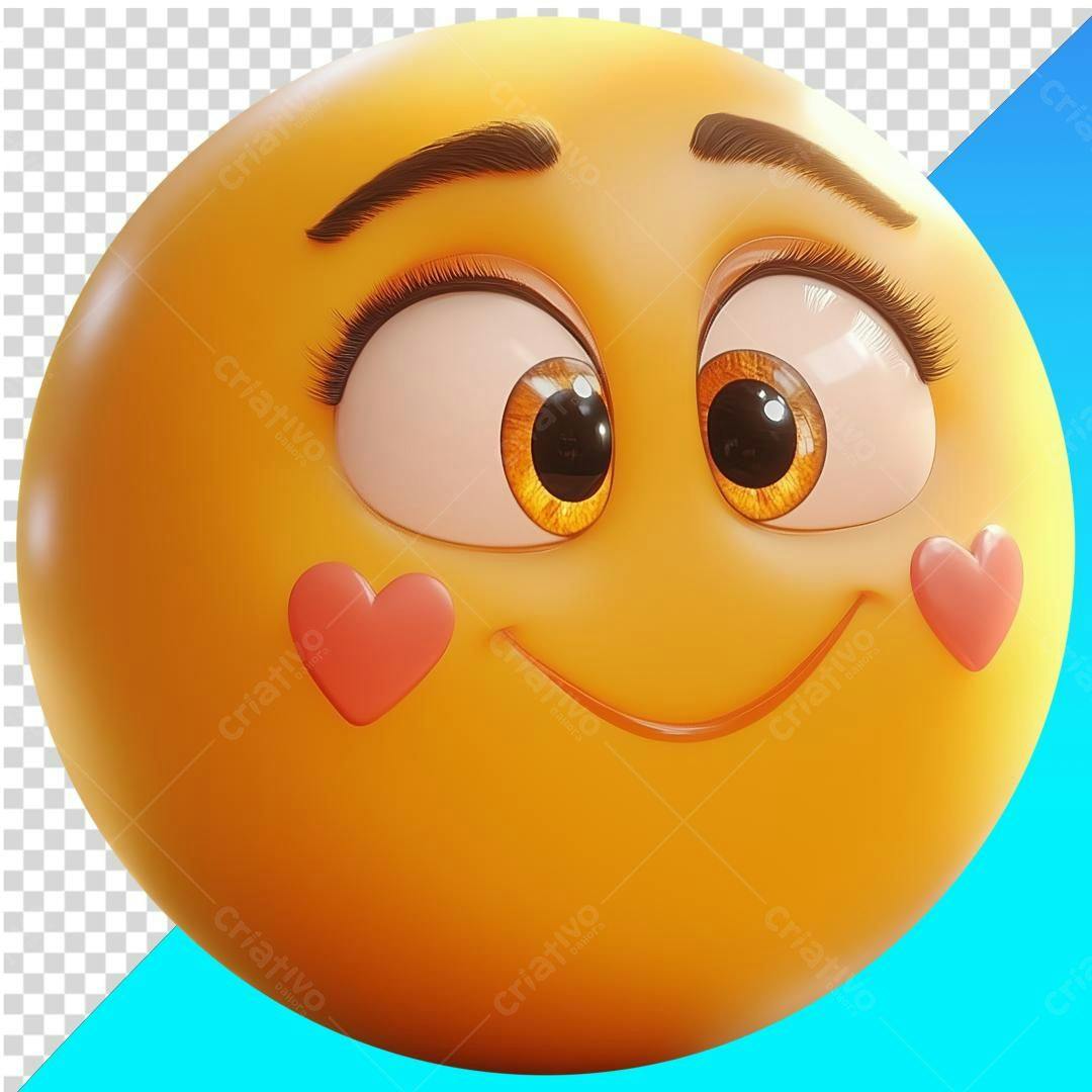 Icone Emoji apaixonado PNG com fundo transparente
