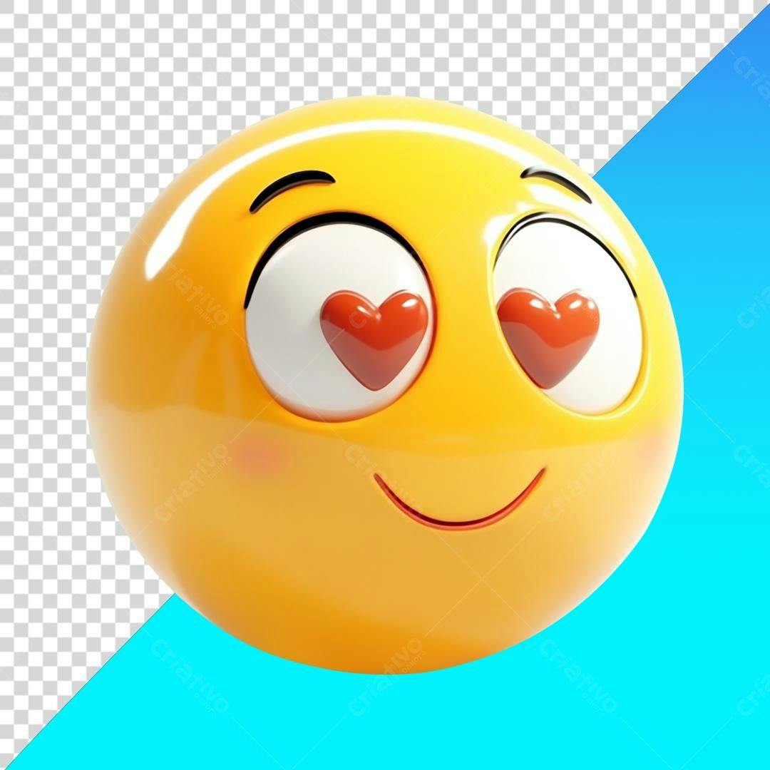 Icone Emoticon apaixonado PNG com fundo transparente
