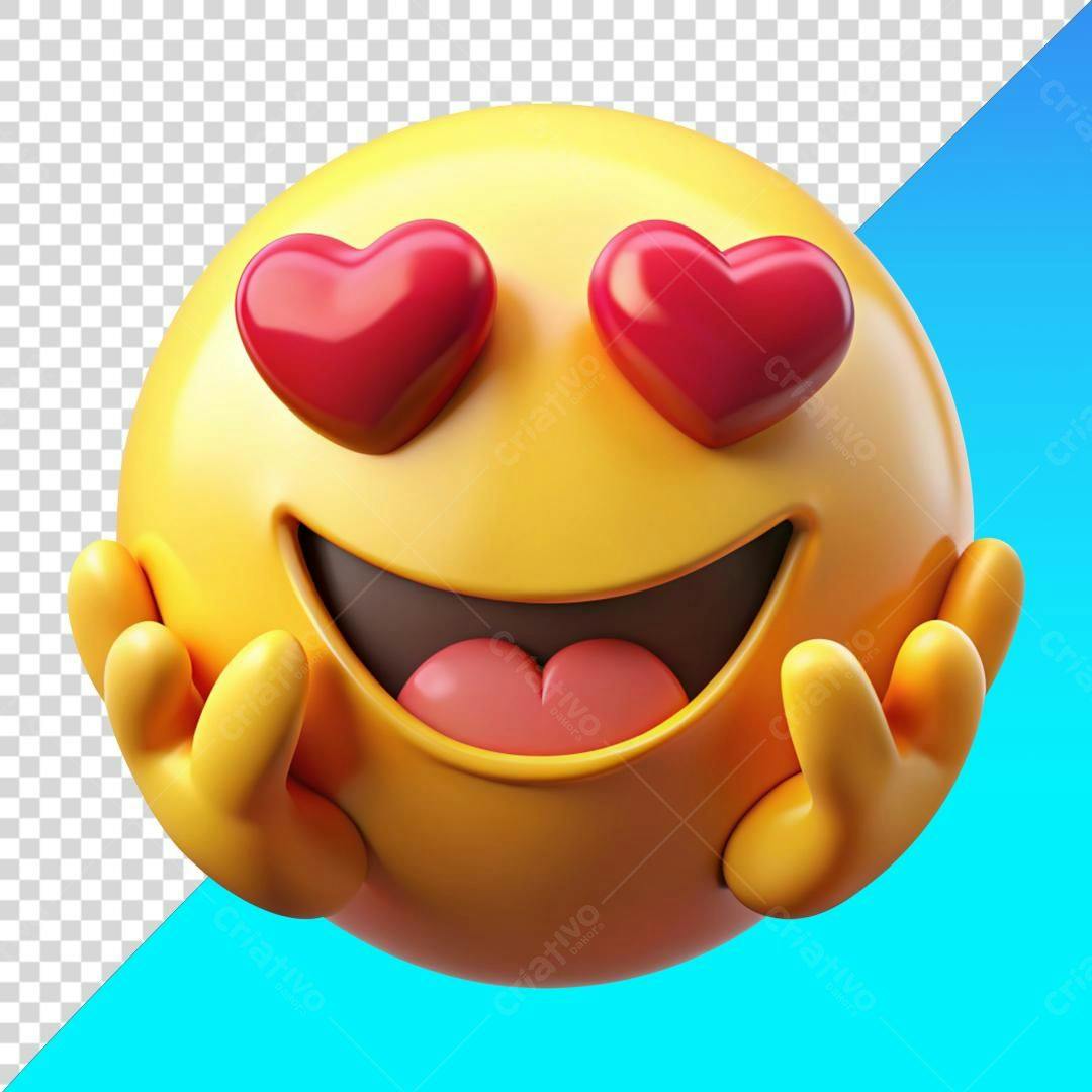 Emoji apaixonado PNG com fundo transparente