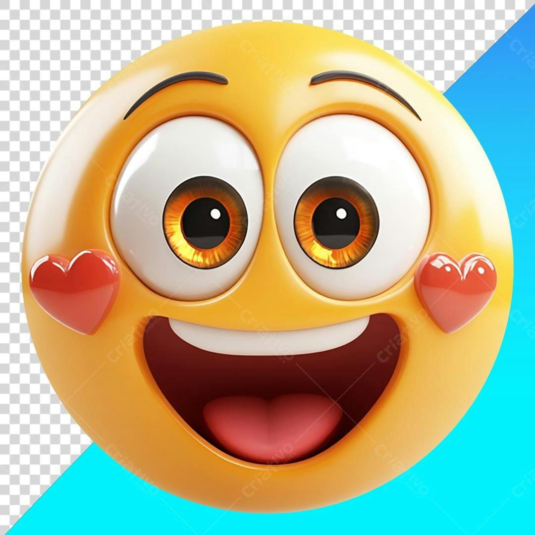 Icone Emoji apaixonado PNG com fundo transparente