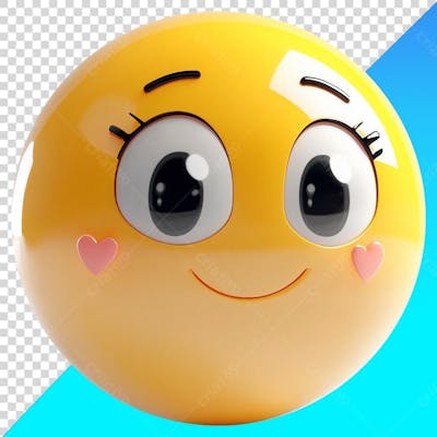 Emoji Apaixonado com Pequenos Corações na Bochecha Feminino