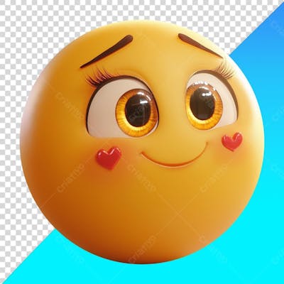 Emoji Apaixonado com Pequenos Corações na Bochecha Feminino