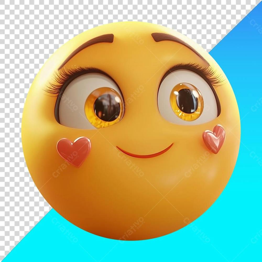 Emoji Apaixonado com Pequenos Corações na Bochecha Feminino