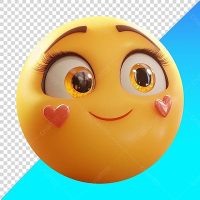 Emoji Apaixonado com Pequenos Corações na Bochecha Feminino
