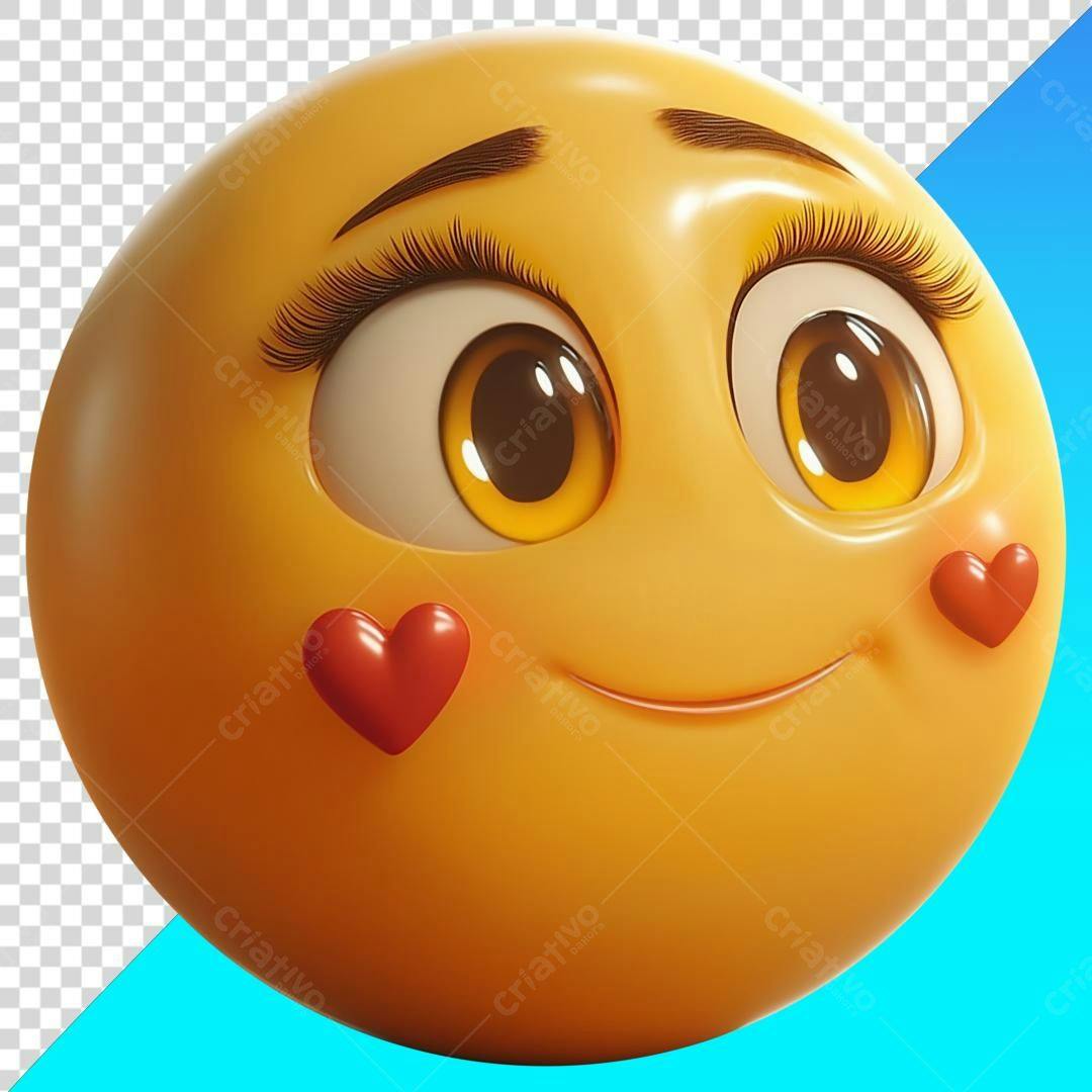Emoticon apaixonado PNG com fundo transparente