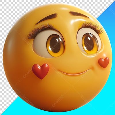 Emoji Apaixonado com Pequenos Corações na Bochecha Feminino