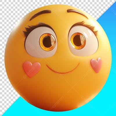 Emoji Apaixonado com Médio Corações na Bochecha Feminino