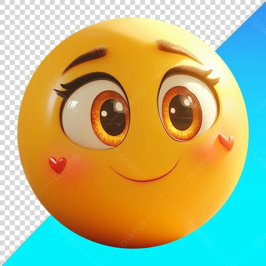 Icone Emoji Carinhoso PNG com fundo transparente