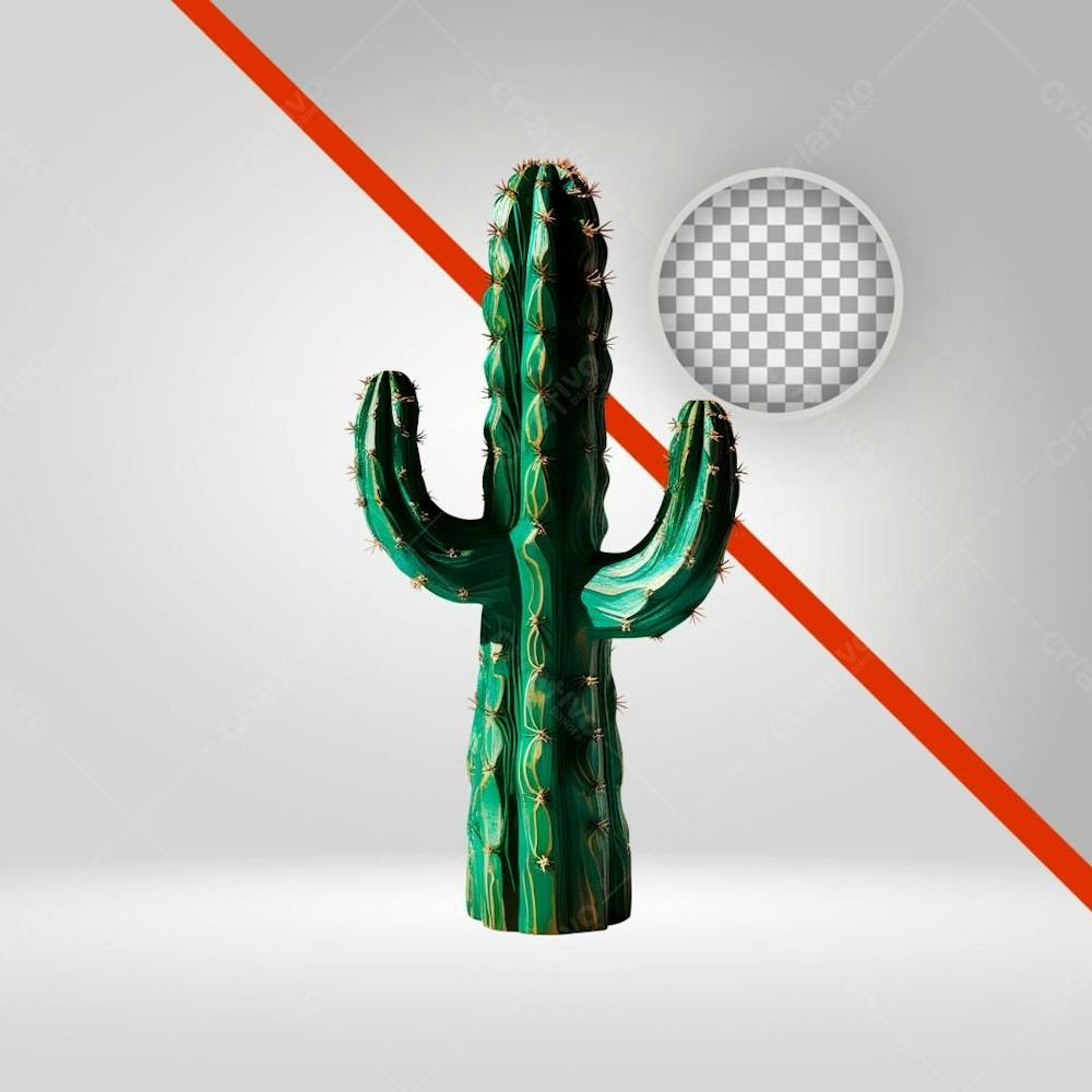 Cacto Mandacaru 3D, Elemento Png, Planta Nordeste, São João