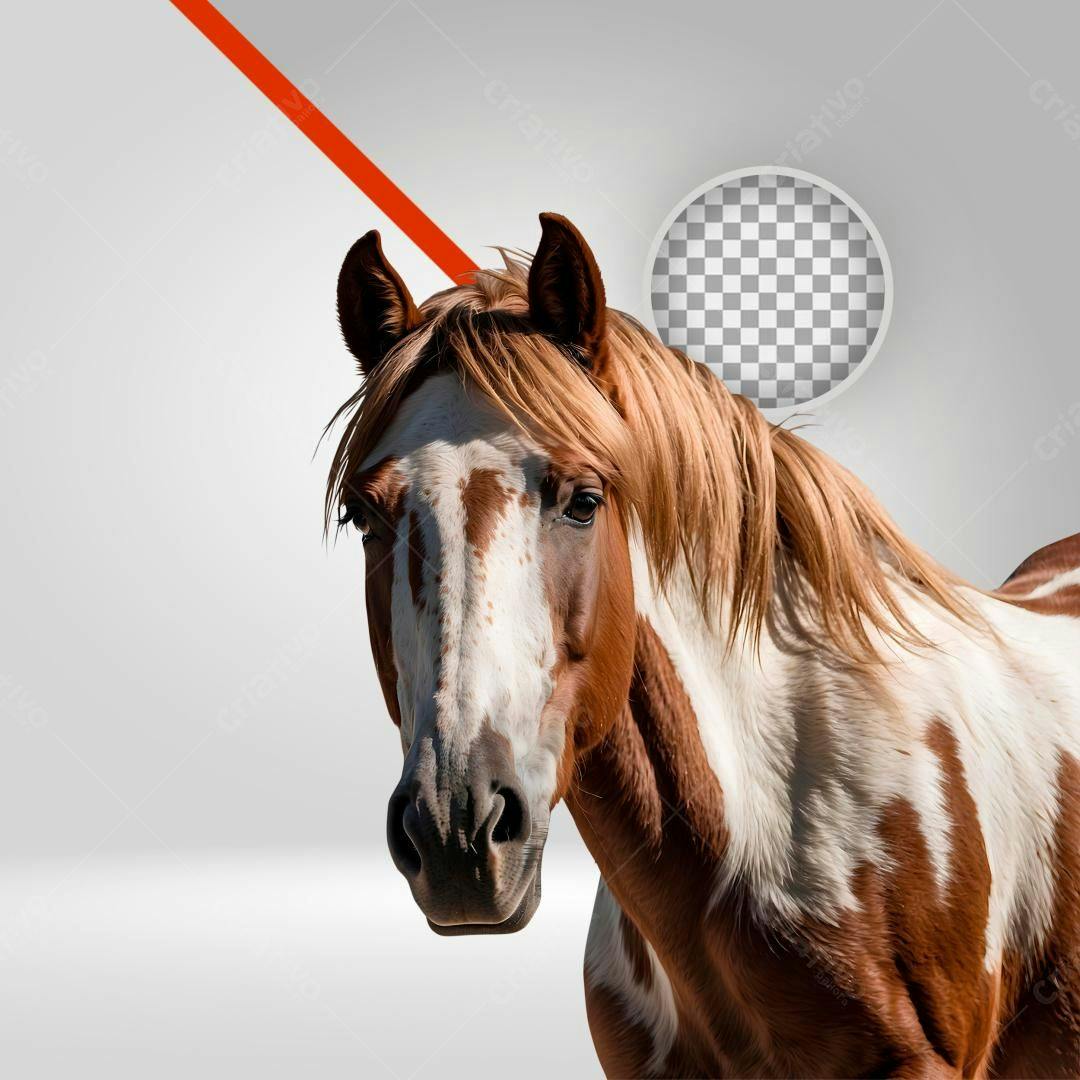 Imagem PNG Cavalo Marrom e Branco Fundo Transparente