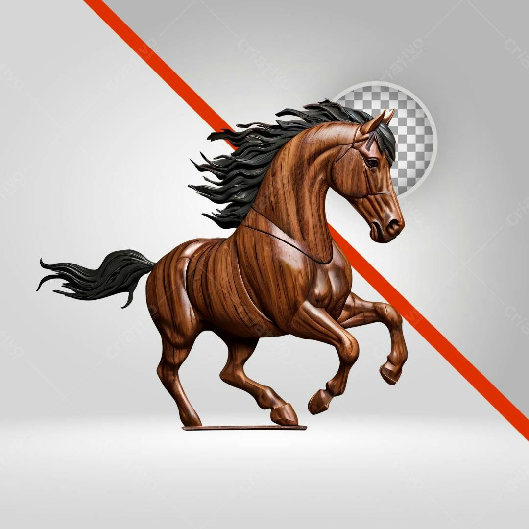 Icone Cavalo Marrom Madeira PNG com fundo transparente